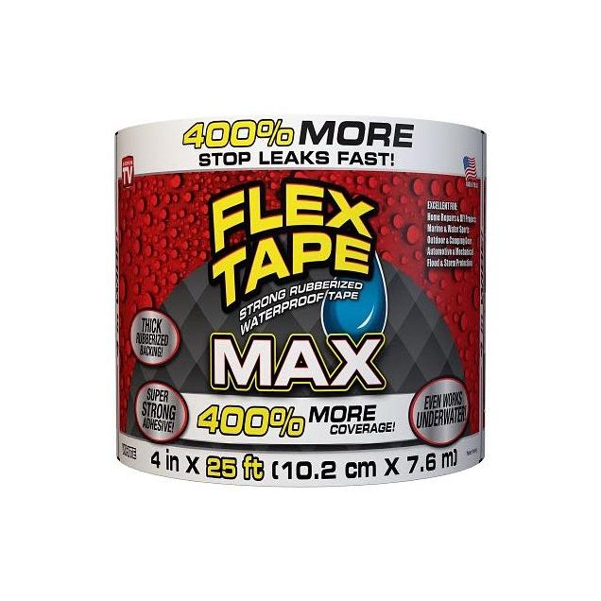 FLEX SEAL 4 In. x 25 Ft. White Flex Tape Max FLEX SEAL 4 In. x 25 Ft. White Flex Tape Max
