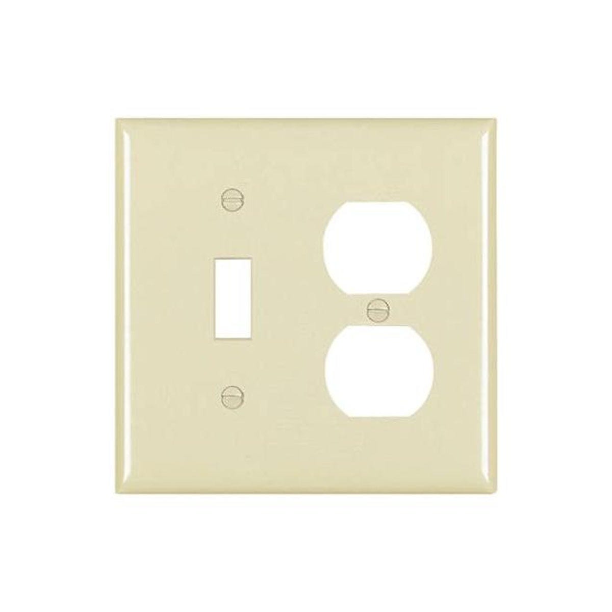 Legrand Pass & Seymour 2-Gang Nylon Wall Plate with Toggle/Duplex Openings, Ivory