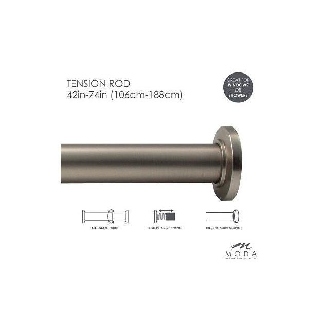 Moda At Home 42 to 74 In. Satin Draper Shower Curtain Tension Rod