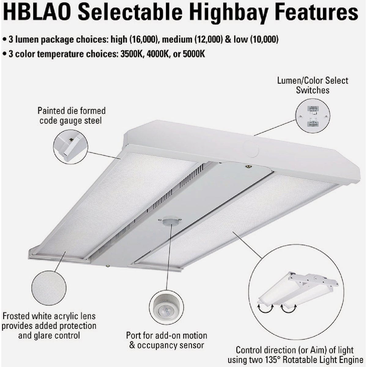 Halo 2 Ft. Selectable LED Highbay Light Fixture with Adjustable Optics - photo 3