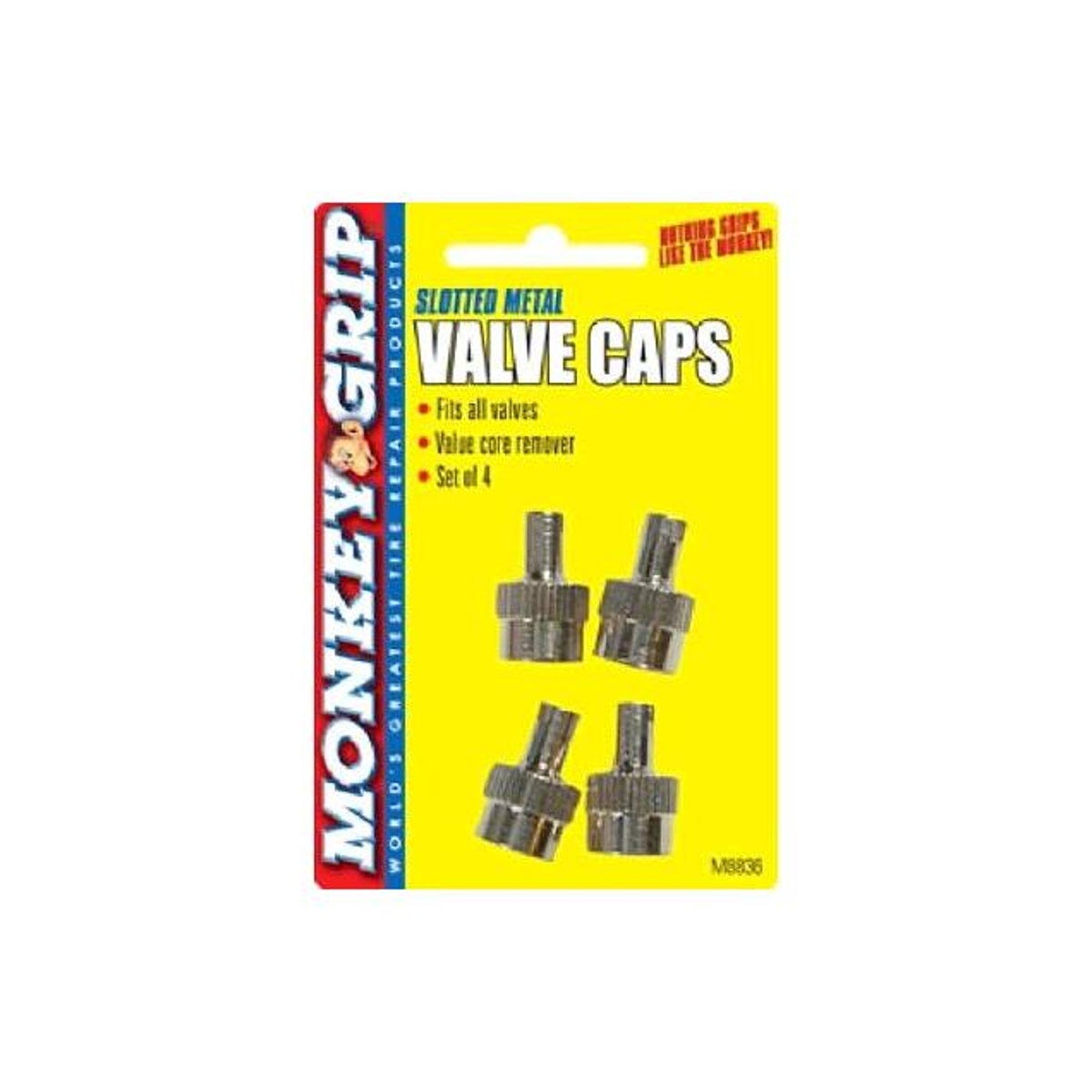 Monkey Grip Slotted Valve Caps (4-Pack)