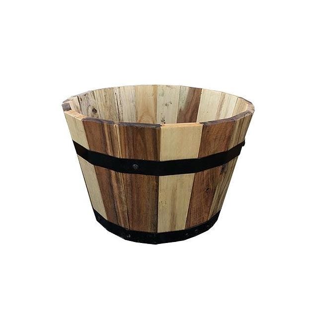 Avera Products 13 In. x 8.25 In. Wood Barrel Planter Avera Products 13 In. x 8.25 In. Wood Barrel Planter