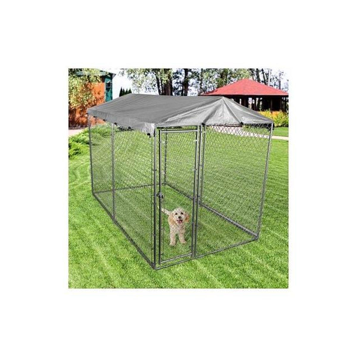 Pet Essentials 6 Ft. x 10 Ft. x 6 Ft. Chain Link Outdoor Pet Kennel - photo 2 Pet Essentials 6 Ft. x 10 Ft. x 6 Ft. Chain Link Outdoor Pet Kennel - photo 2