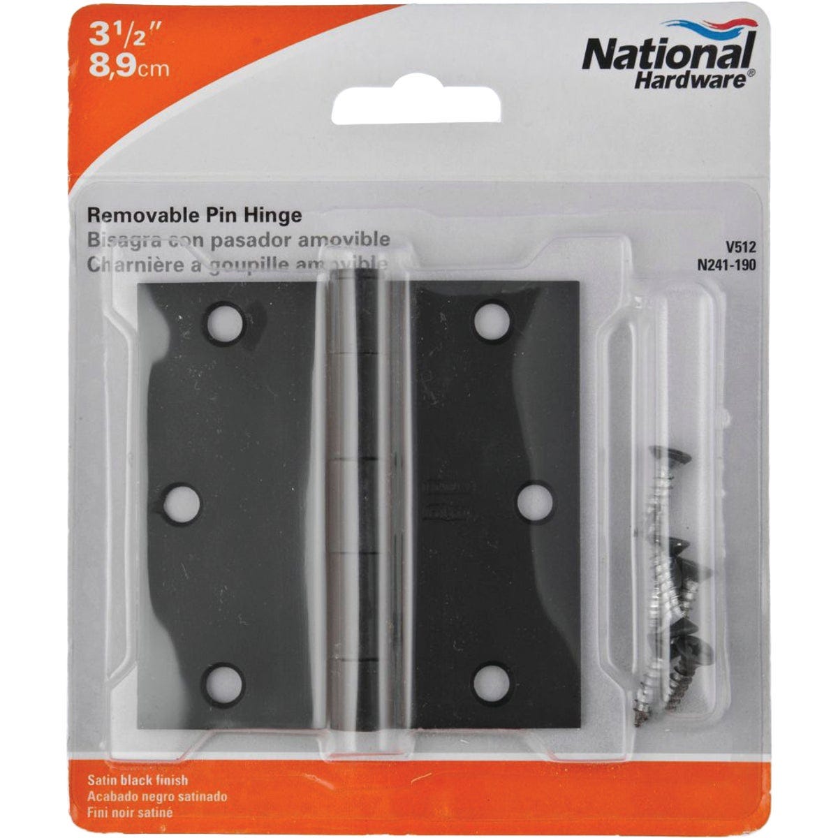National Hardware 3-1/2 In. Square Black Door Hinge - photo 2