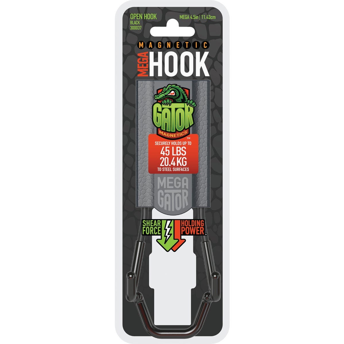 Gator Magnetics MEGA 4.5 In. Black Open Magnetic Hook, 45 Lb. Capacity - photo 2