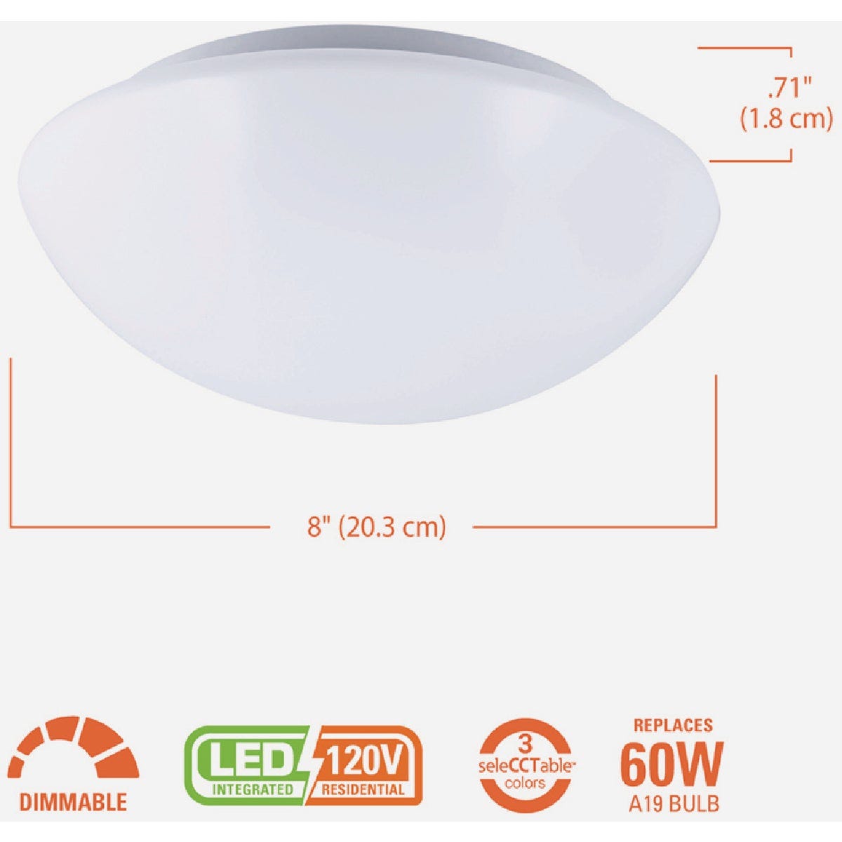 Halo 8 In. CCT LED Low Profile Round Flush Mount Ceiling Light Fixture - photo 5 Halo 8 In. CCT LED Low Profile Round Flush Mount Ceiling Light Fixture - photo 5