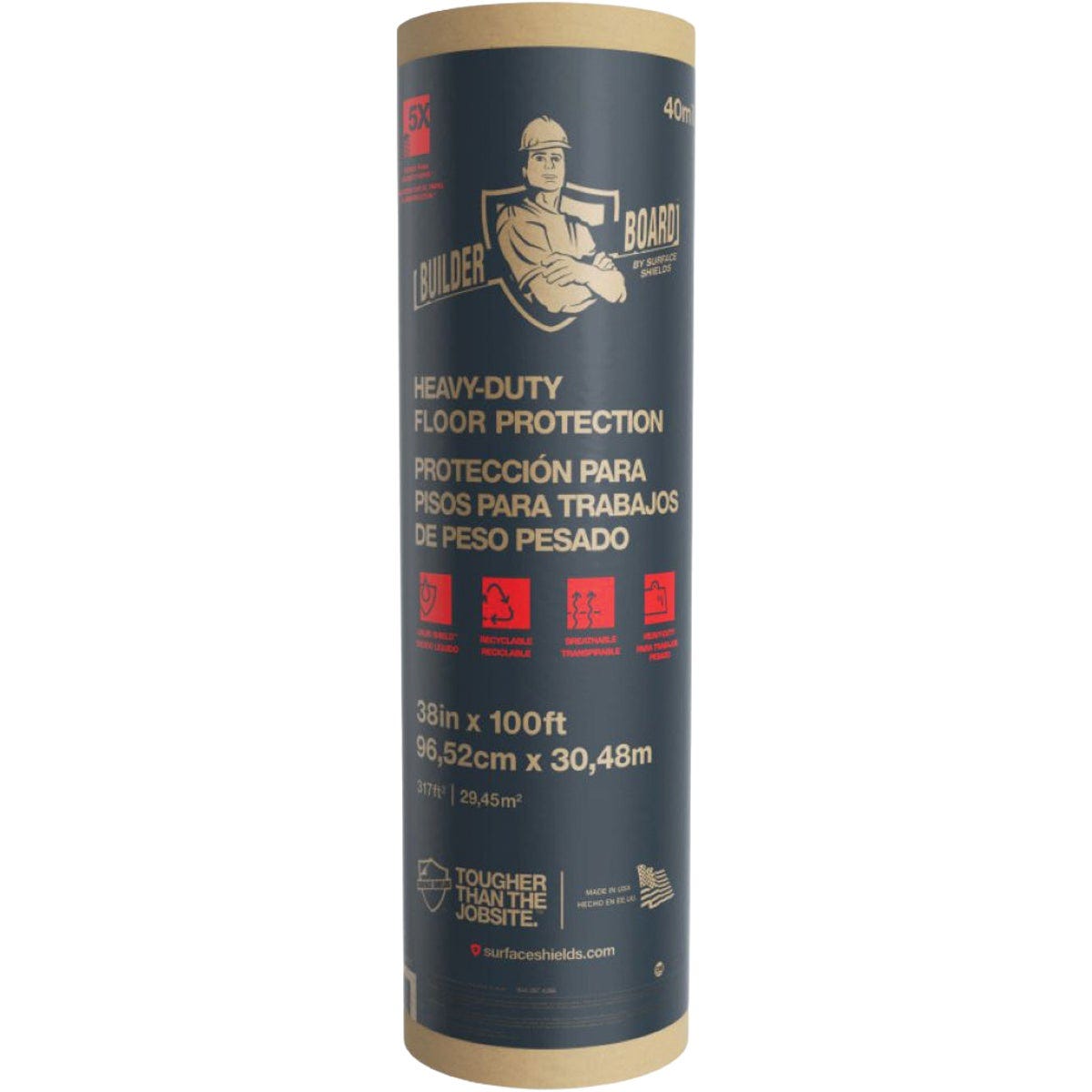 Surface Shields Builder Board 38 In. x 100 Ft. Floor Protector Surface Shields Builder Board 38 In. x 100 Ft. Floor Protector
