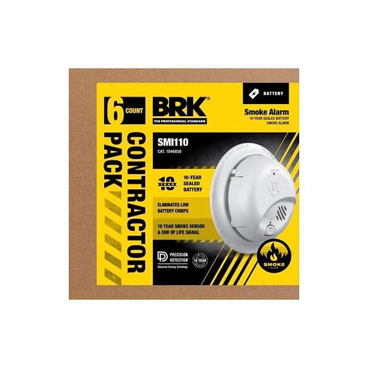 BRK 10-Year 6-Pack Ionization Smoke Alarm
