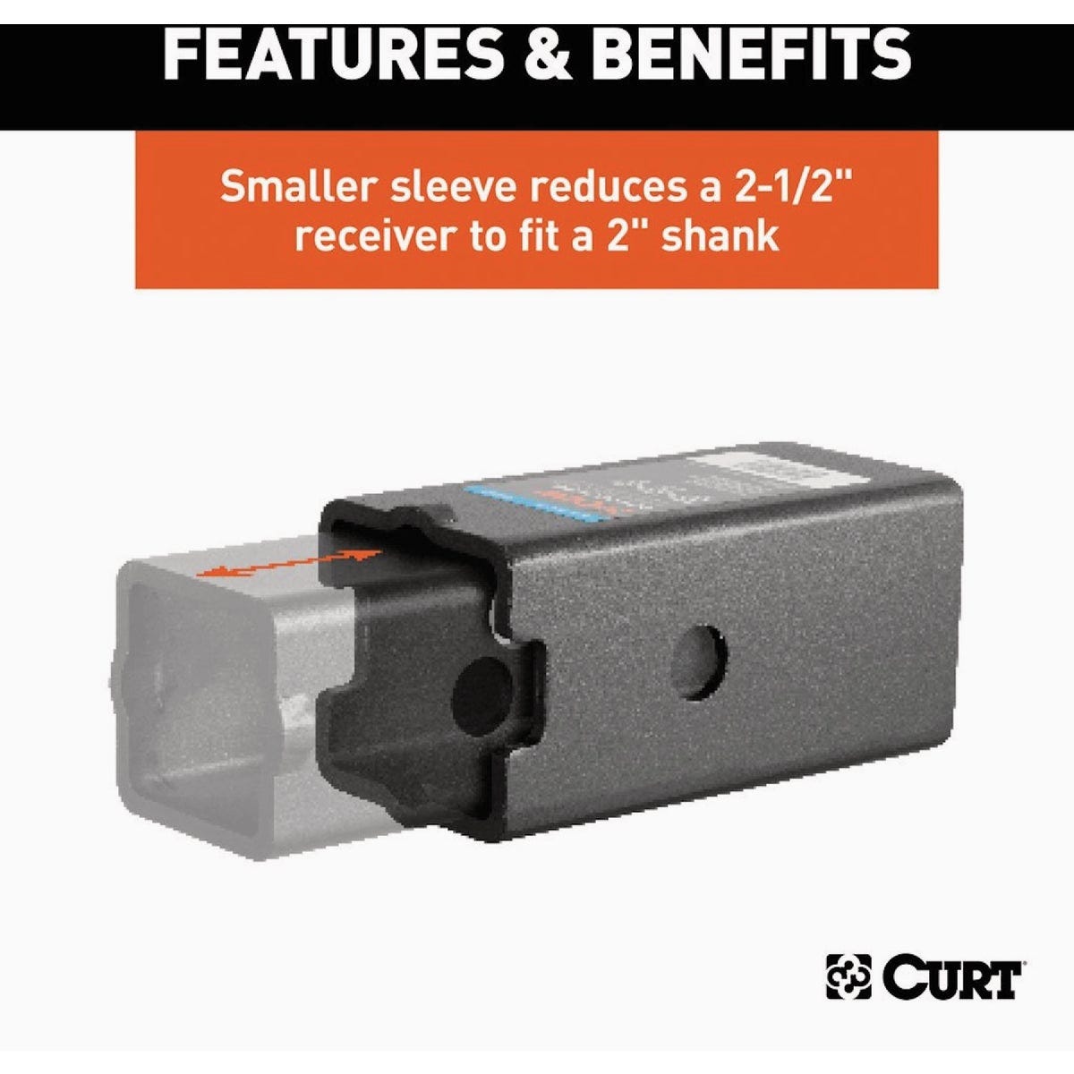 CURT Reducer Sleeve Set (3 In. to 2-1/2 In. to 2 In. Shanks, 2 Pieces) Towing Draw Bar - photo 5 CURT Reducer Sleeve Set (3 In. to 2-1/2 In. to 2 In. Shanks, 2 Pieces) Towing Draw Bar - photo 5