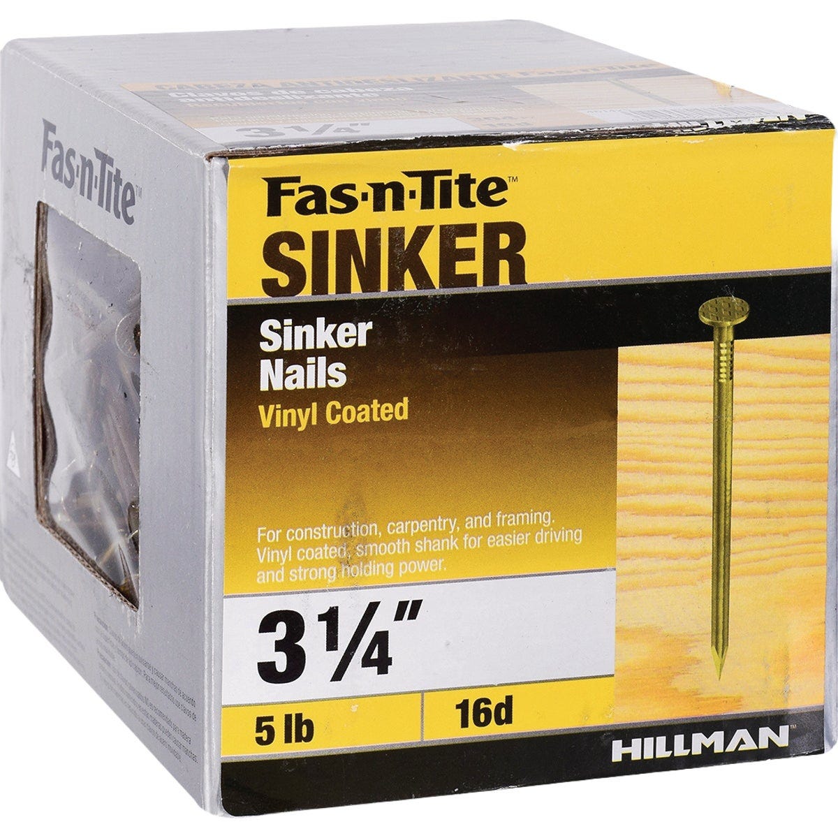 Hillman Fas-n-Tite 3-1/4 In. Vinyl Coated Sinker Nails (5 Lb.) Hillman Fas-n-Tite 3-1/4 In. Vinyl Coated Sinker Nails (5 Lb.)