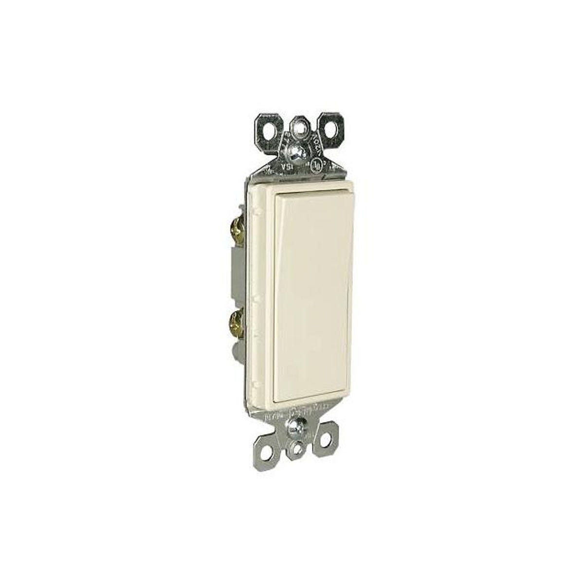 Legrand Pass & Seymour 1-Pole Almond Decorator Light Switch, Light Almond (10-Pack)