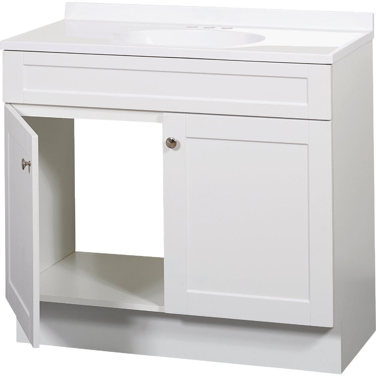 Zenith Zenna Home White 36 In. W x 35 In. H x 18 In. D Shaker Vanity with White Cultured Marble Top - photo 2