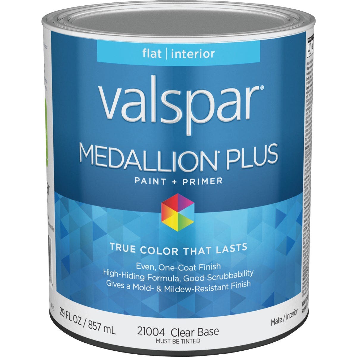 Valspar Medallion Plus Premium Paint & Primer Flat Interior Paint, Clear Base, 1 Qt.