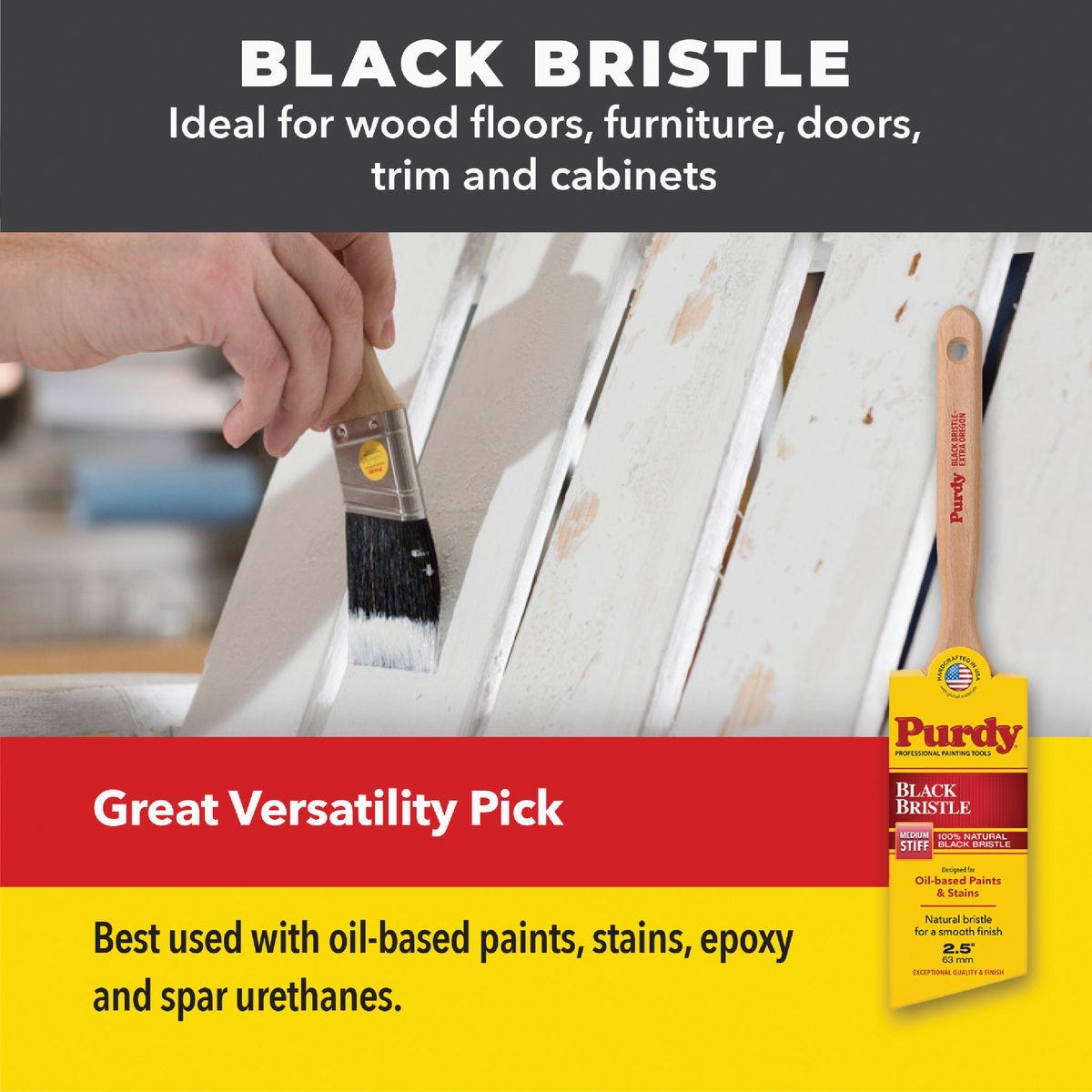 Purdy Black Bristle Extra Oregon Paint Brush, 1-1/2 in. - photo 4 Purdy Black Bristle Extra Oregon Paint Brush, 1-1/2 in. - photo 4