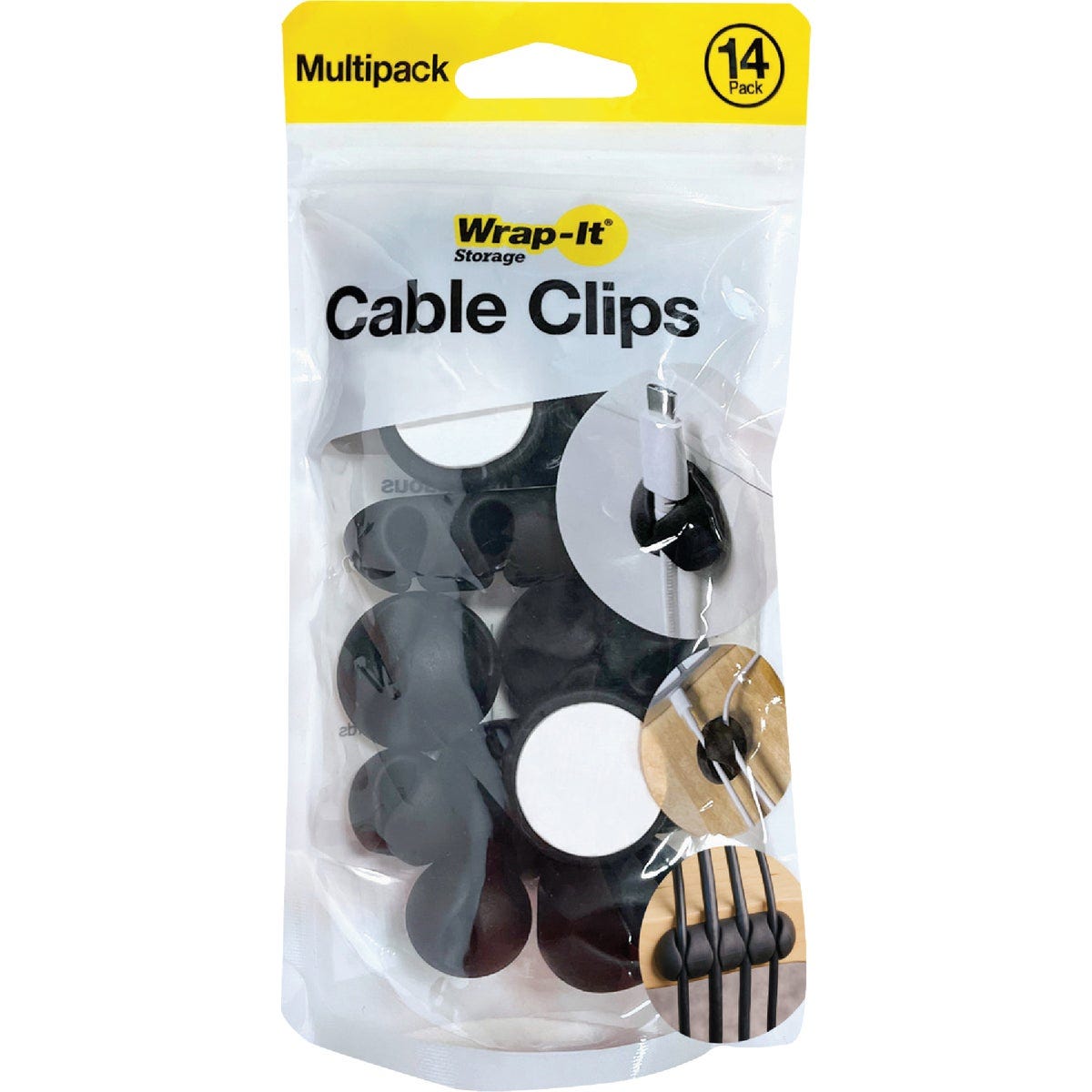 Wrap-It Storage Single Black Cable Clip (14-Pack) Wrap-It Storage Single Black Cable Clip (14-Pack)