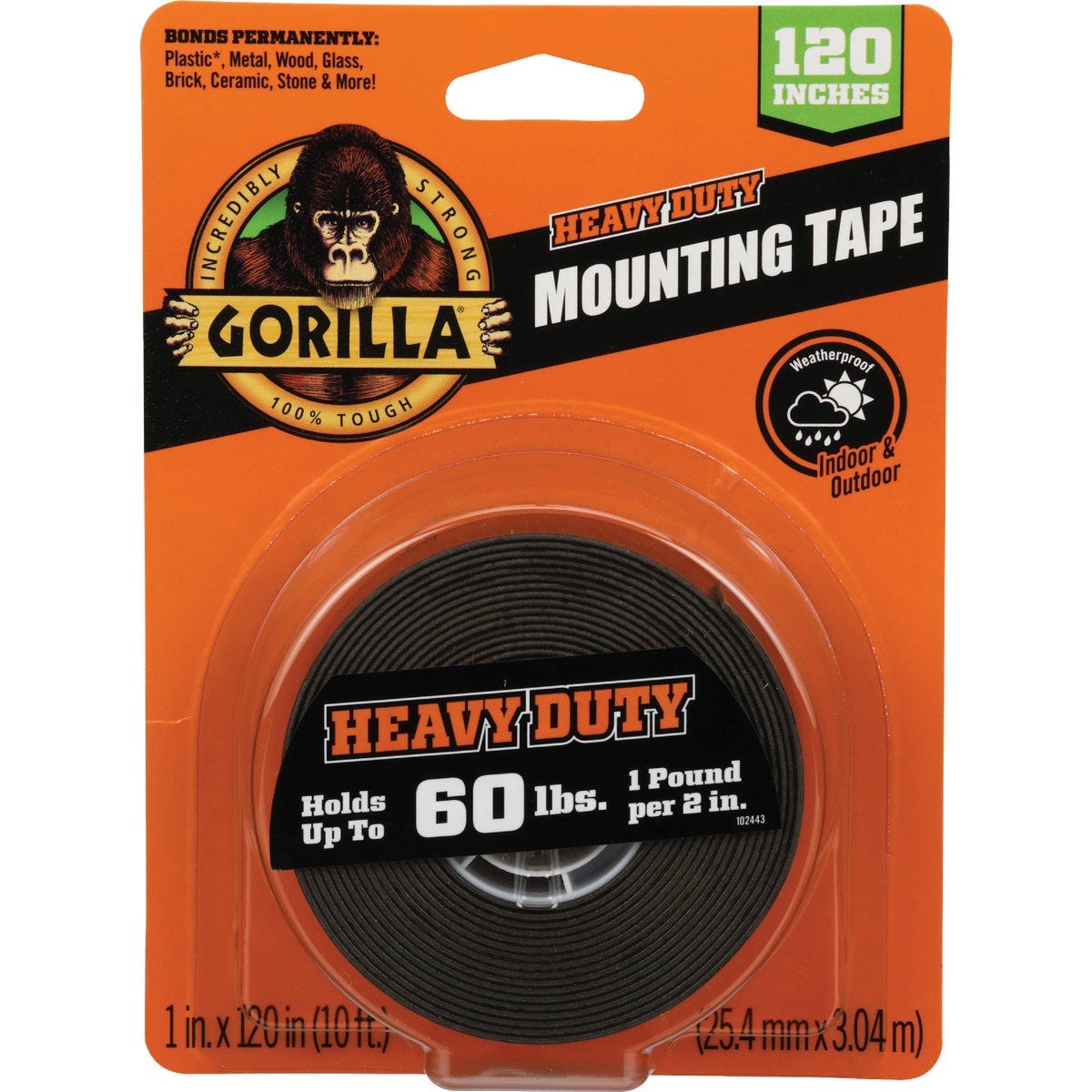 Gorilla 1 In. x 120 In. Black Heavy Duty Double-Sided Mounting Tape (60 Lb. Capacity) Gorilla 1 In. x 120 In. Black Heavy Duty Double-Sided Mounting Tape (60 Lb. Capacity)