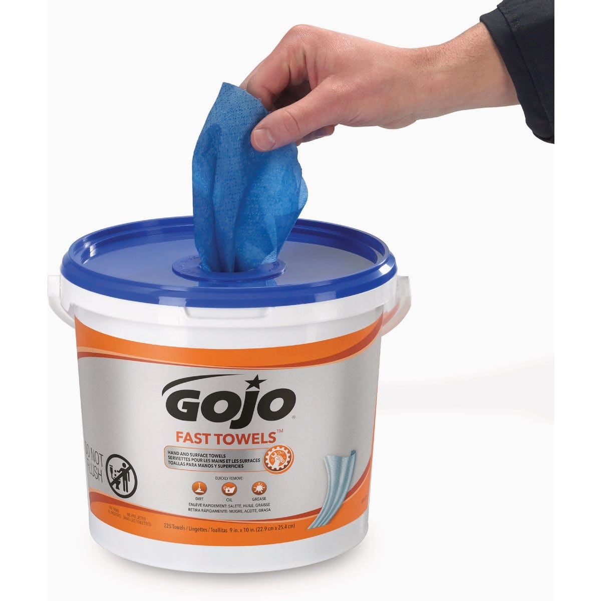 GOJO FAST TOWELS, Fresh Citrus Scent, 225 Count Large Multi-Purpose Single Textured Wet Towel Bucket - photo 3 GOJO FAST TOWELS, Fresh Citrus Scent, 225 Count Large Multi-Purpose Single Textured Wet Towel Bucket - photo 3