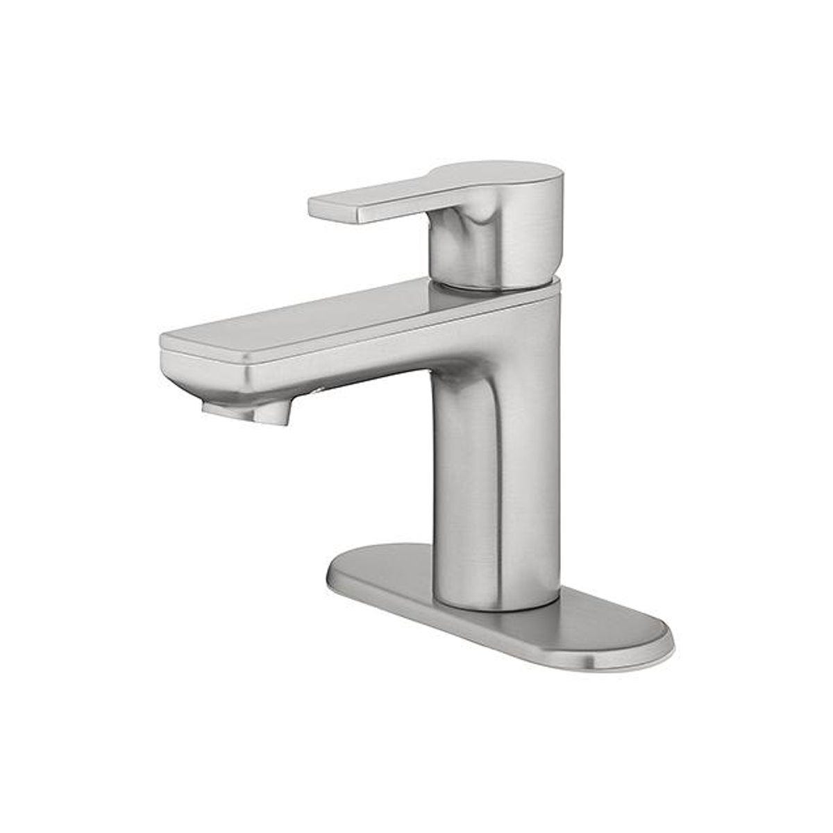 HomePointe 1-Lever Handle Brushed Nickel Finish Bathroom Faucet With Pop-Up