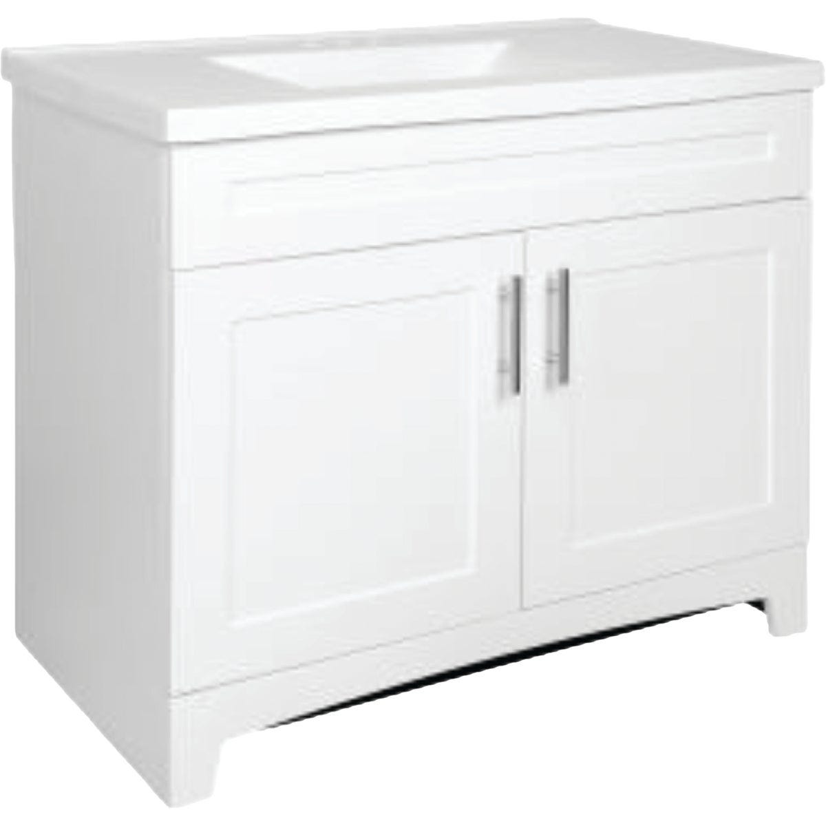 Royal Cabinets White 37 In. W x 19 In. D x 36 In. H Vanity with White Cultured Marble Top - photo 4 Royal Cabinets White 37 In. W x 19 In. D x 36 In. H Vanity with White Cultured Marble Top - photo 4