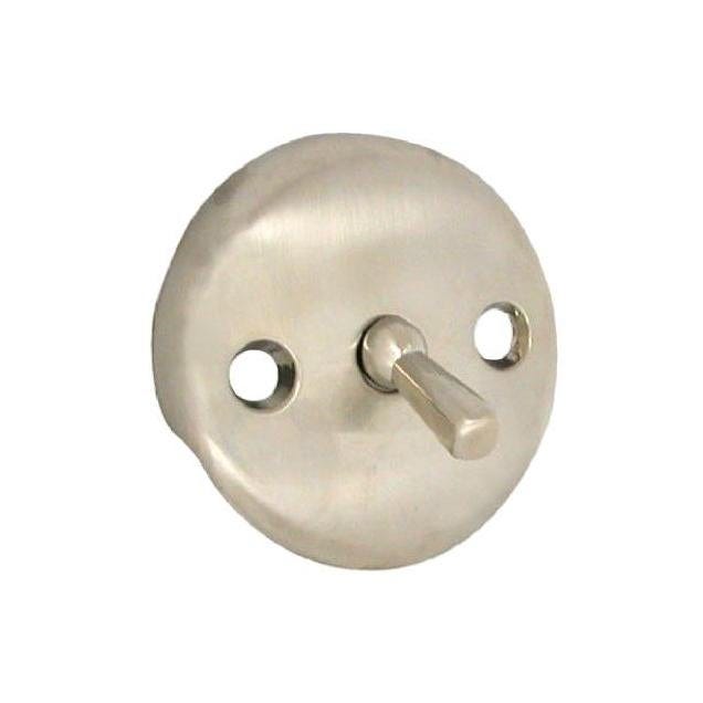 Danco 2-Hole Brushed Nickel Bath Drain Overflow Plate with Trip Lever