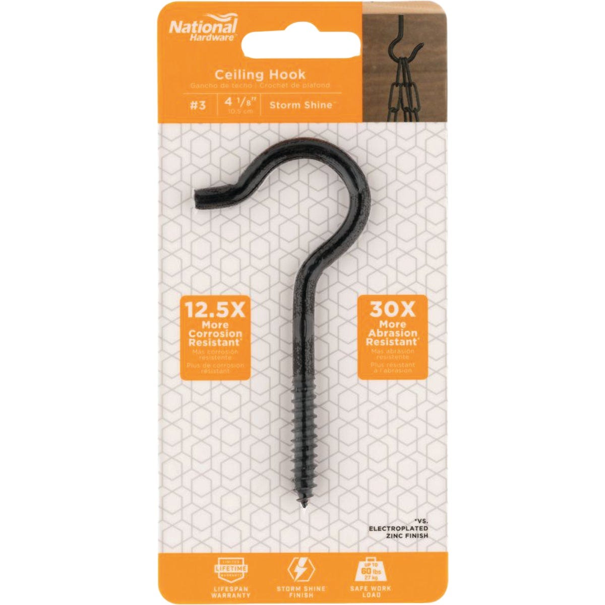 National Hardware #3, 4 1/8 In. Storm Shine Ceiling Hook - photo 2 National Hardware #3, 4 1/8 In. Storm Shine Ceiling Hook - photo 2