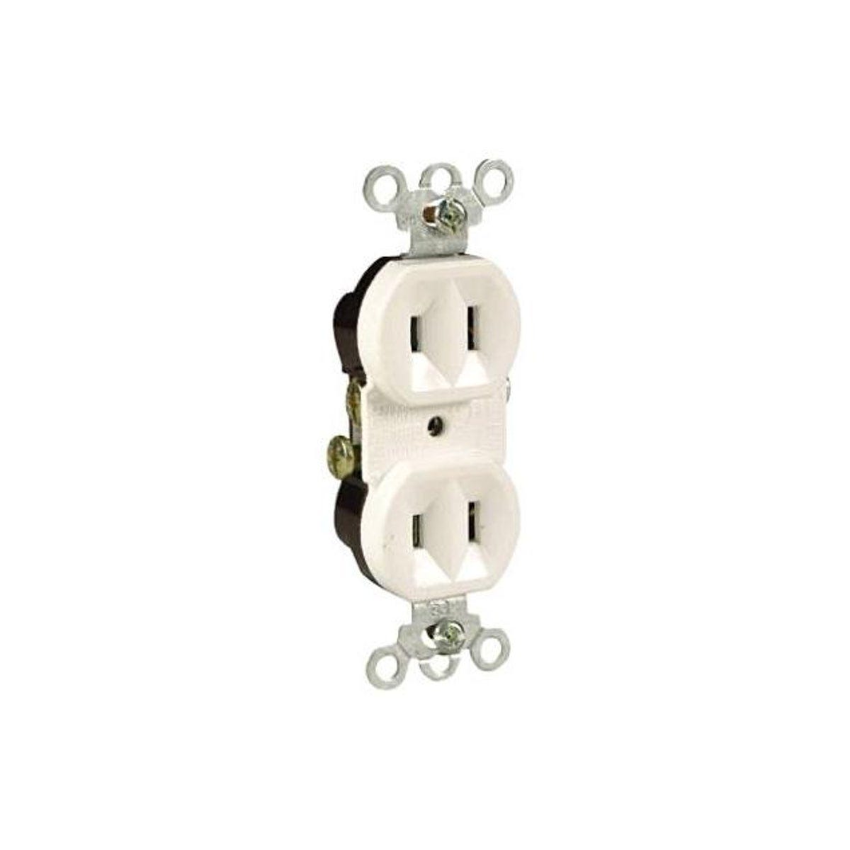 Legrand Pass & Seymour 15A 125V 2-Pole, 2-Wire Ground Duplex Outlet, White