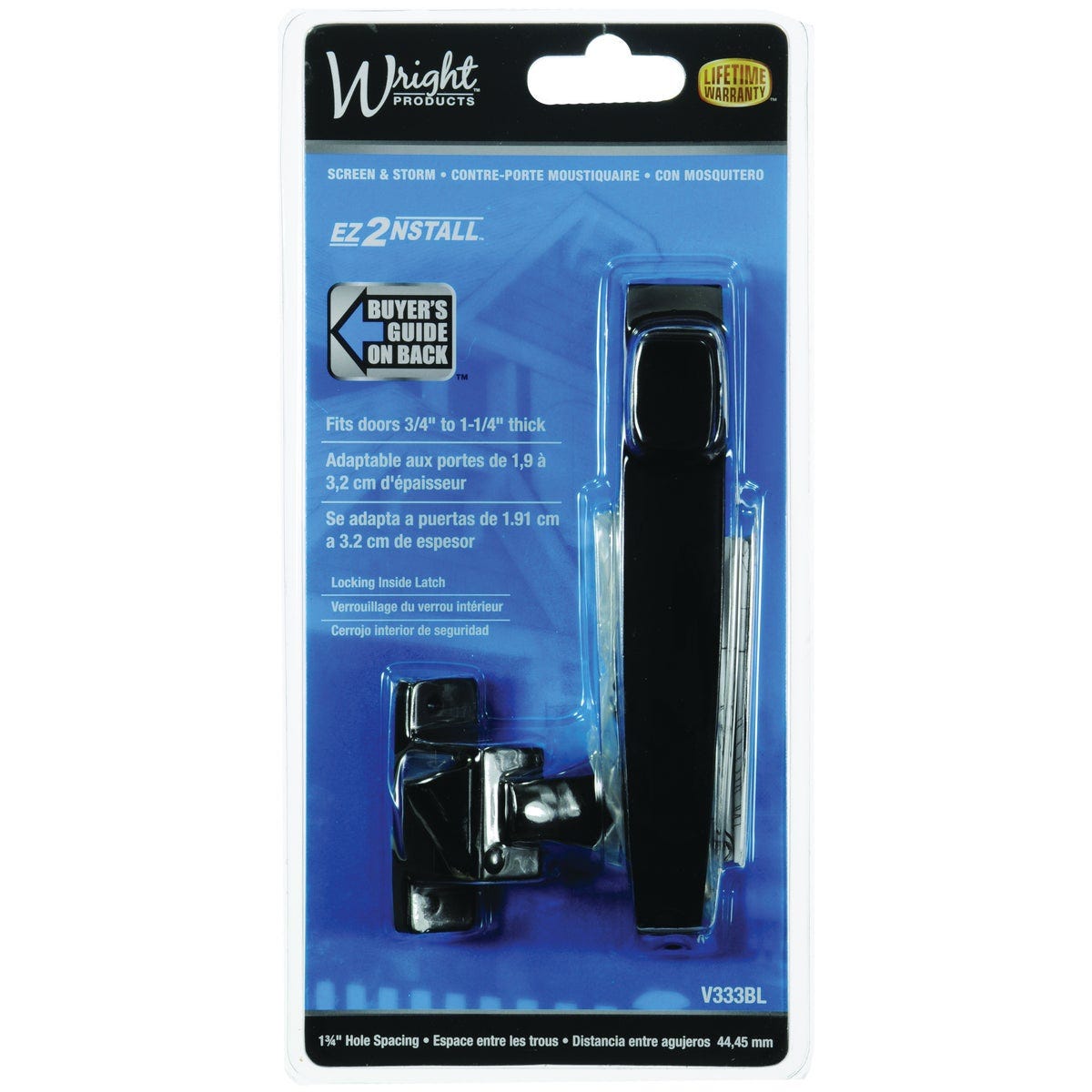 Wright Black Push Button Latch with 1-3/4 In. Hole Spacing - photo 2