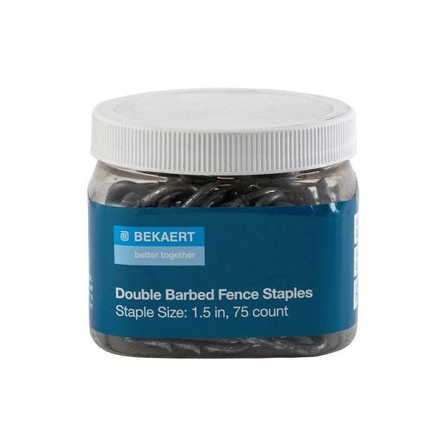 Bekaert 1-1/2 In. 8 ga Bezinal Coating Barbed Fence Staples (75-Count) Bekaert 1-1/2 In. 8 ga Bezinal Coating Barbed Fence Staples (75-Count)