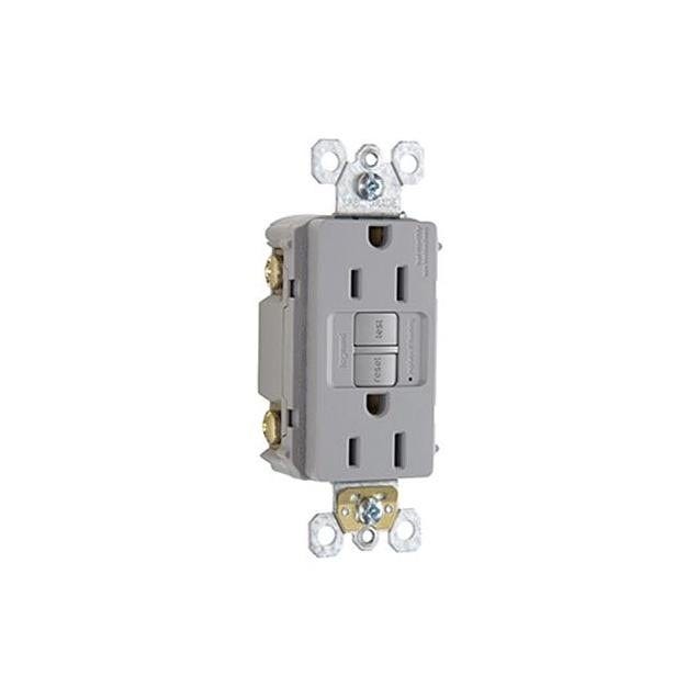 Legrand Pass & Seymour 15A Gray GFCI Receptacle