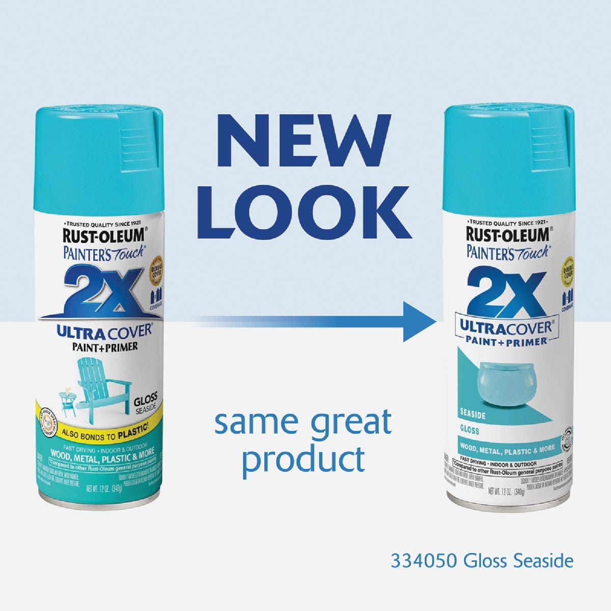 Rust-Oleum Painter's Touch 2X Ultra Cover 12 Oz. Gloss Paint + Primer Spray Paint, Seaside - photo 3