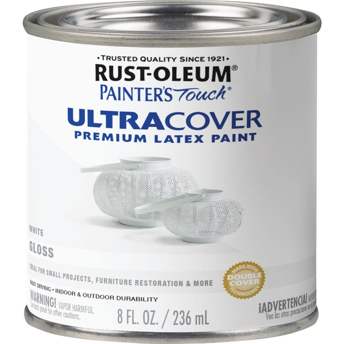 Rust-Oleum Painter's Touch 2X Ultra Cover Premium Latex Paint, White Gloss, 1/2 Pt. - photo 2