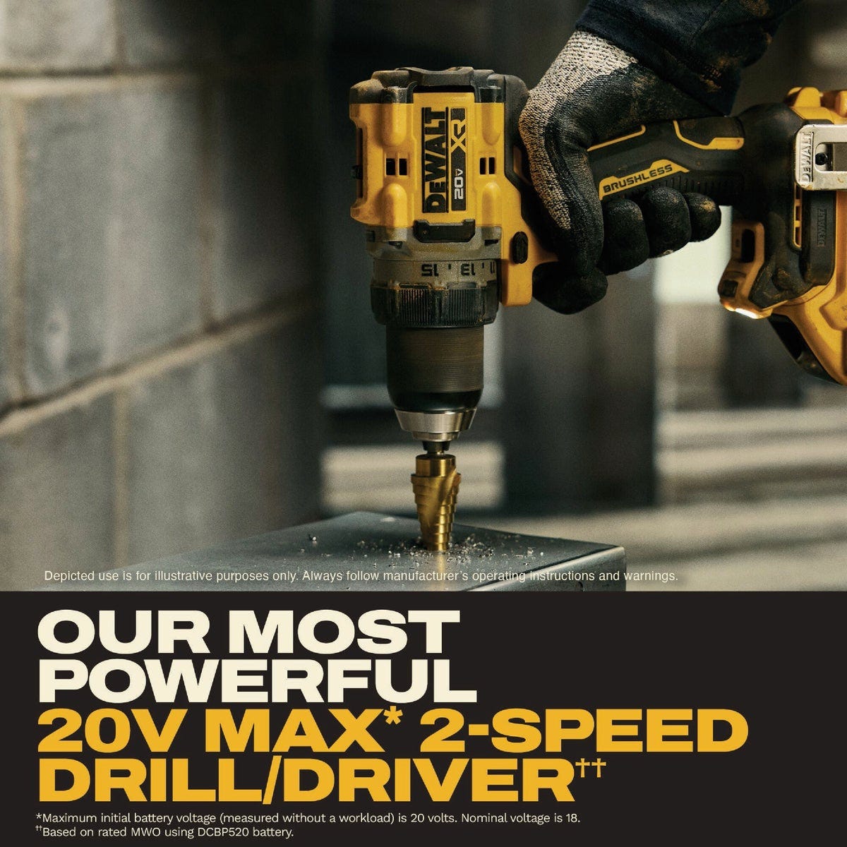 DEWALT 20V MAX XR 1/2 In. Brushless Cordless Drill/Driver Kit with 5.0 Ah POWERSTACK Battery & Charger - photo 2