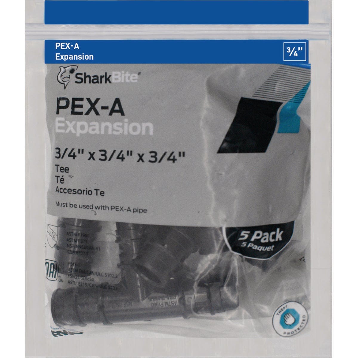 SharkBite 3/4 In. x 3/4 In. x 3/4 In. Poly PEX-A Tee (5-Pack) - photo 5