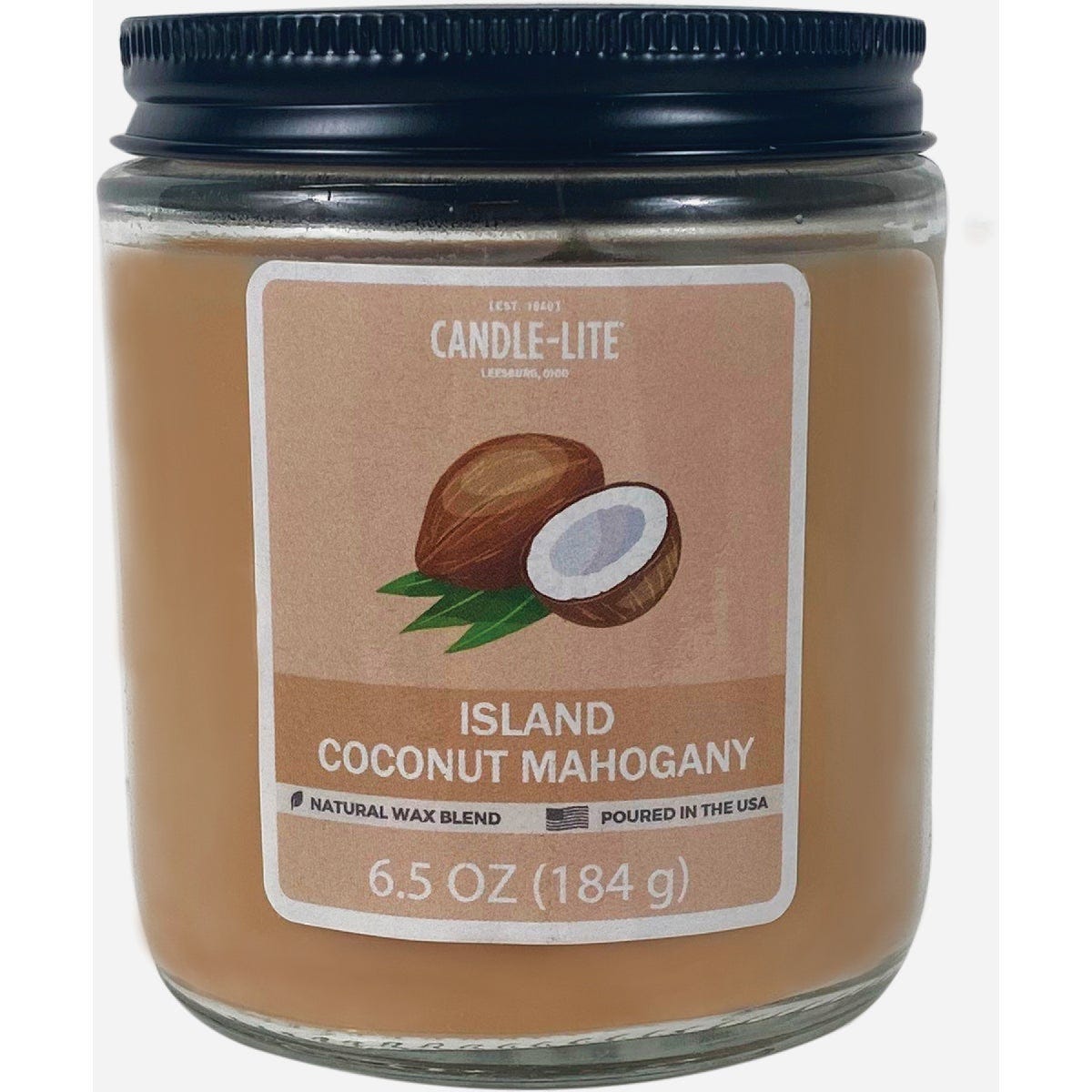 Candle-Lite 6.5 Oz. Island Coconut Mahogany Candle