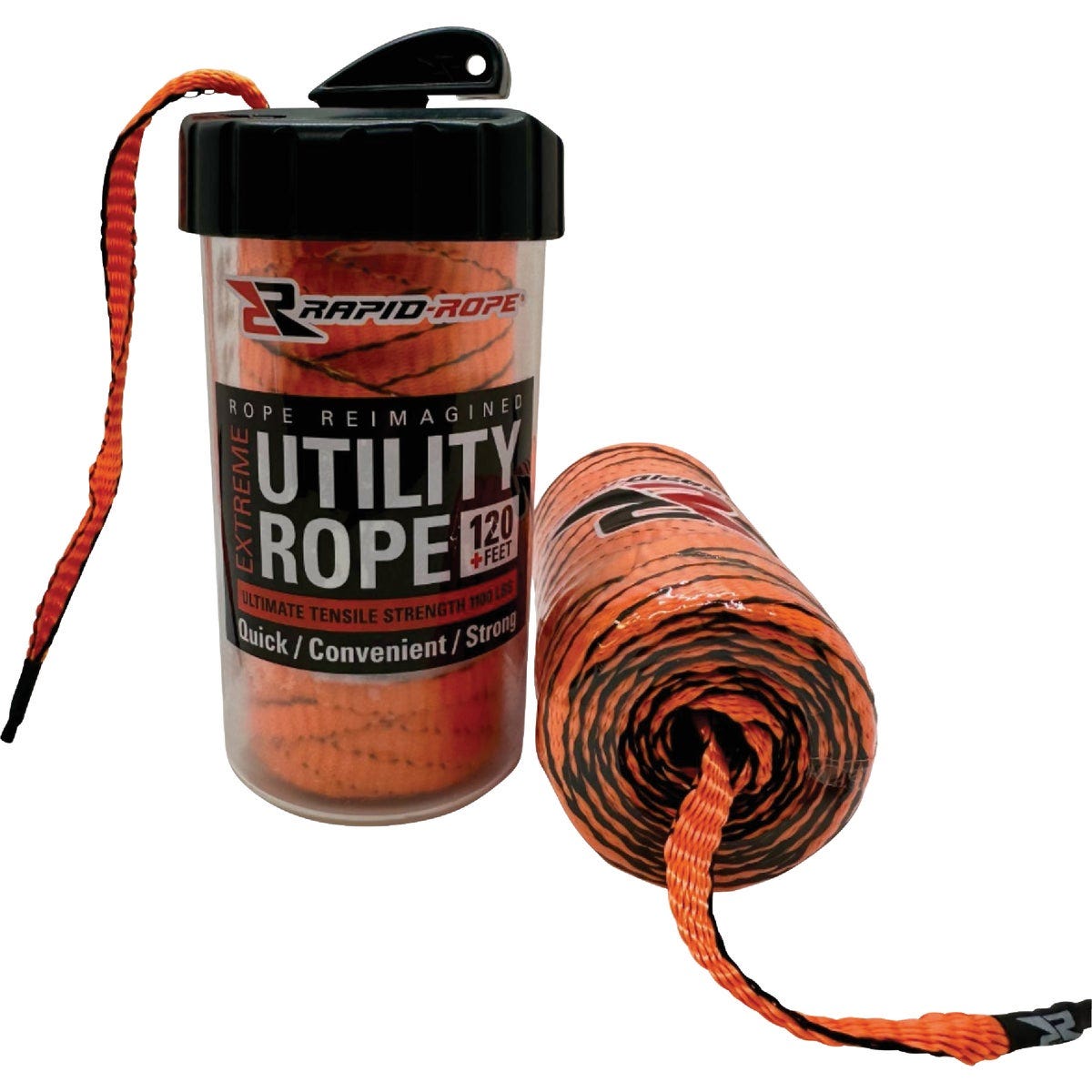 Rapid Rope 120 Ft. 1100 Lb. Tensile Strength Safety Orange Utility Rope ...