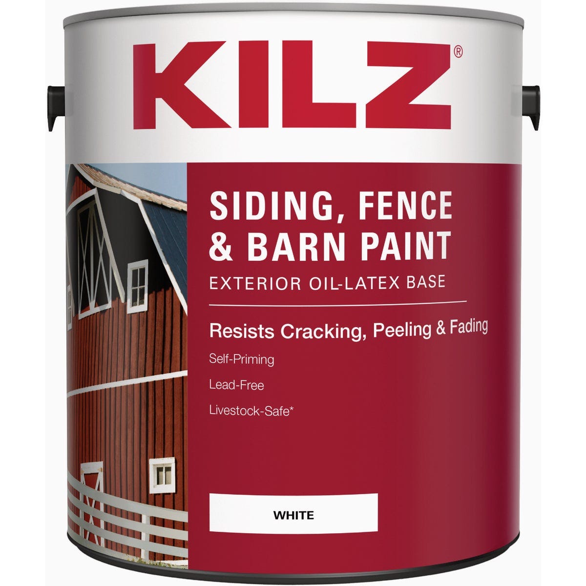 KILZ Latex Exterior Siding, Fence and Barn Paint, Matte White, 1 Gal. KILZ Latex Exterior Siding, Fence and Barn Paint, Matte White, 1 Gal.