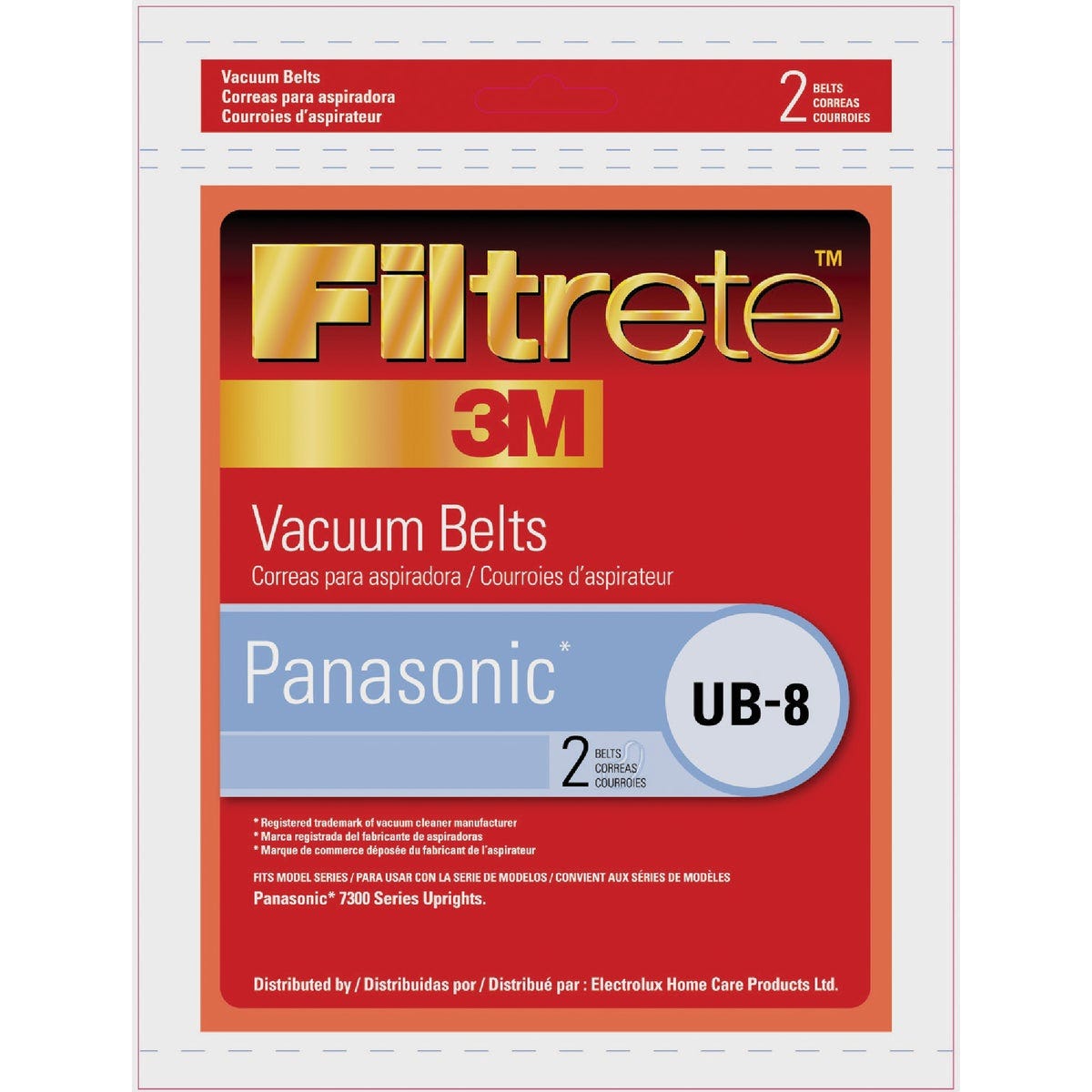 3M Filtrete Panasonic Type UB-8 7300 Series Uprights Vacuum Cleaner Belt (2-Pack) - photo 2 3M Filtrete Panasonic Type UB-8 7300 Series Uprights Vacuum Cleaner Belt (2-Pack) - photo 2