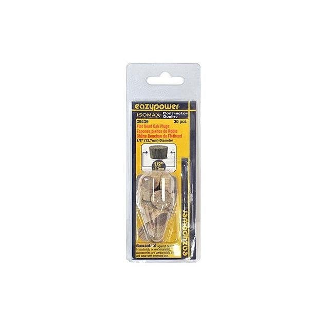 Eazypower 1/2 In. 20-Pack Oak Flat Head Plug
