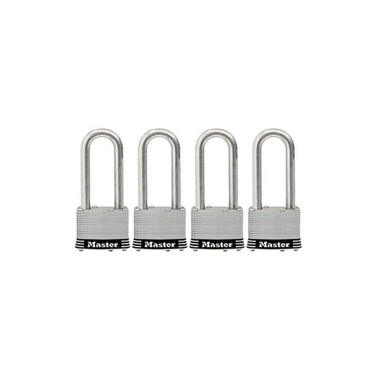 Master Lock 2 In. Stainless Steel Laminated Keyed Padlock with 2.5 In. Long Shackle (4-Pack) Master Lock 2 In. Stainless Steel Laminated Keyed Padlock with 2.5 In. Long Shackle (4-Pack)