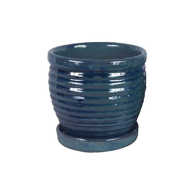 Trendspot 9 In. Aqua Blue Ceramic Honey Jar Planter Trendspot 9 In. Aqua Blue Ceramic Honey Jar Planter