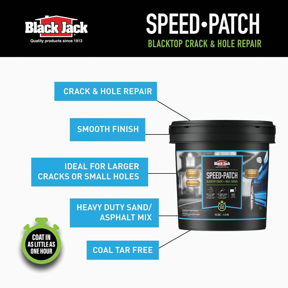 Black Jack Speed-Patch 10 Lb. Blacktop Crack and Hole Repair - photo 2