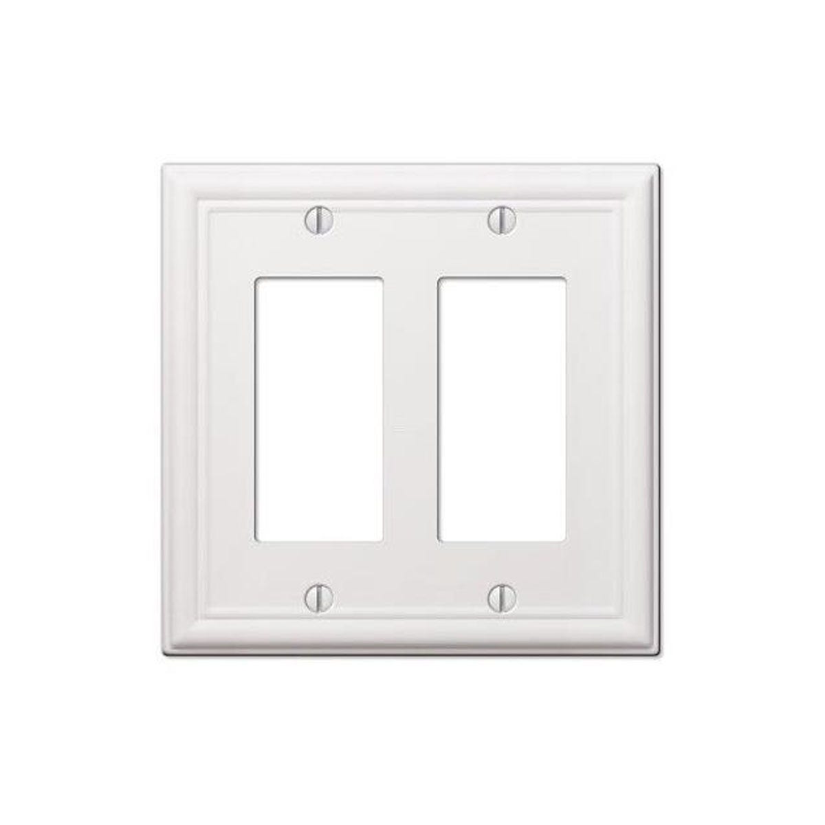 Westek Chelsea White Steel 2-Rocker Wall Plate