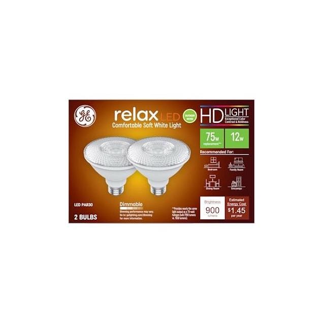 GE 2-Pack 12W Clear Soft White LED Light Bulbs