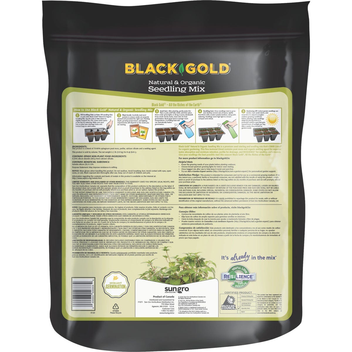 Black Gold 8 Qt. 6 Lb. All Purpose Container Potting Seed Starting Mix - photo 2