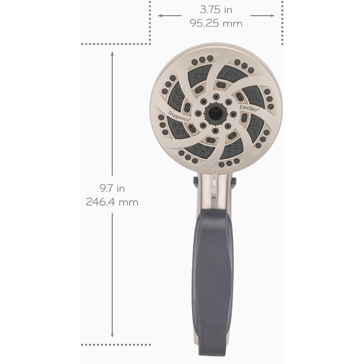 Oxygenics CareSpa 5-Spray 1.8 GPM Handheld Showerhead, Brushed Nickel - photo 6