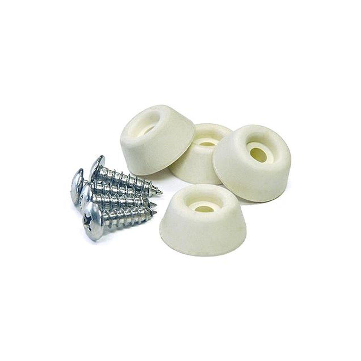 TruGuard 7/8 In. Screw-On Almond Rubber Bumpers (4-Pack)