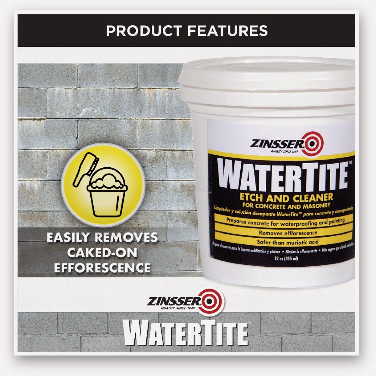 Zinsser WaterTite Etch & Cleaner, 12 Oz. - photo 4 Zinsser WaterTite Etch & Cleaner, 12 Oz. - photo 4