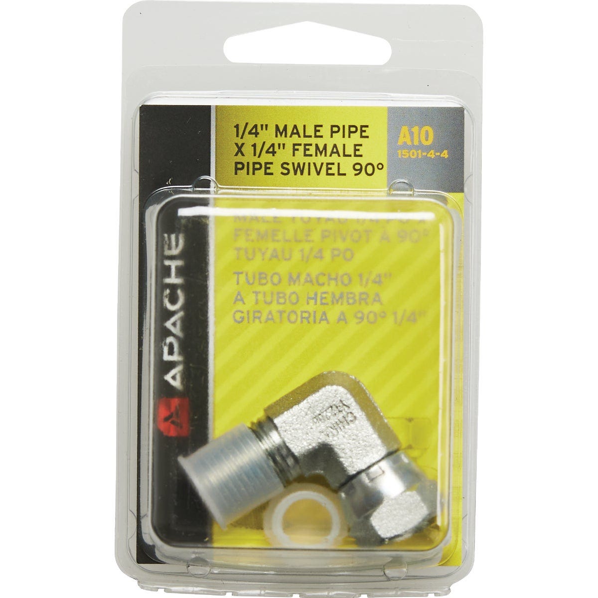 Apache 1/4 In. Male Pipe x 1/4 In. Female Pipe Swivel 90 Deg Hydraulic Hose Adapter - photo 2 Apache 1/4 In. Male Pipe x 1/4 In. Female Pipe Swivel 90 Deg Hydraulic Hose Adapter - photo 2
