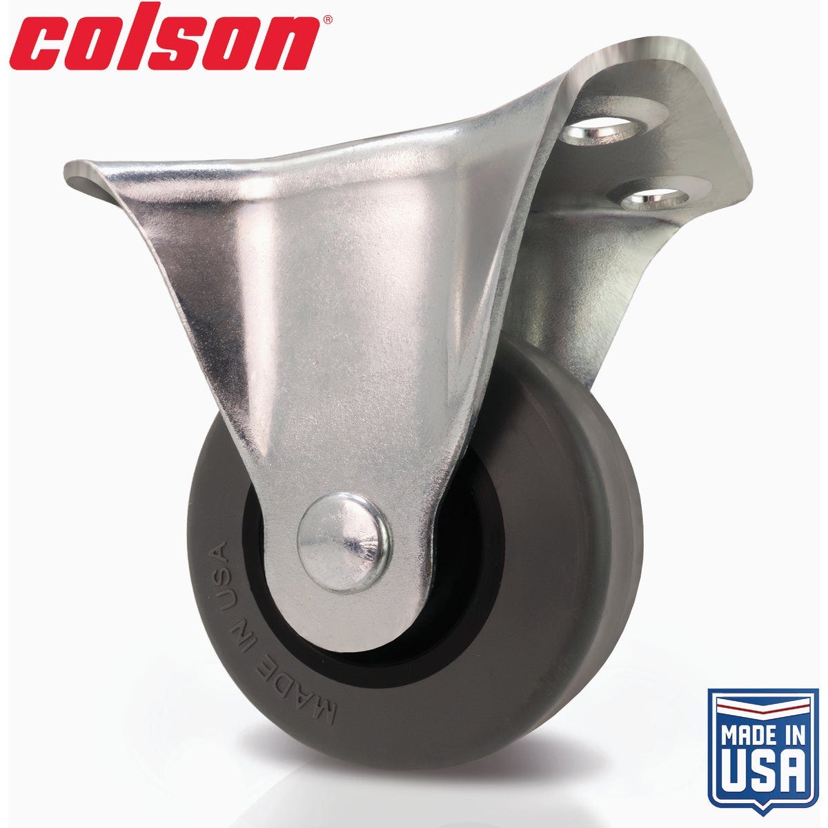 Colson 2 In. Gray TPR Rigid Plate Caster