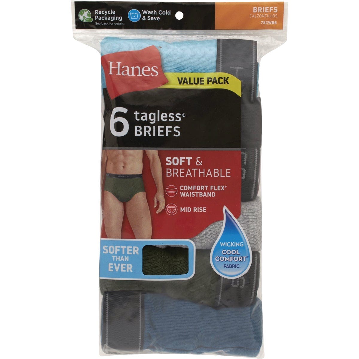 Hanes Men's M Dyed Cotton Briefs (6-Pack)